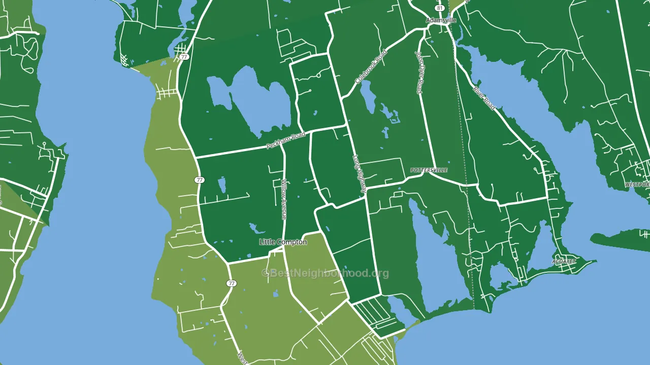 02837, RI block-group voter-turnout map