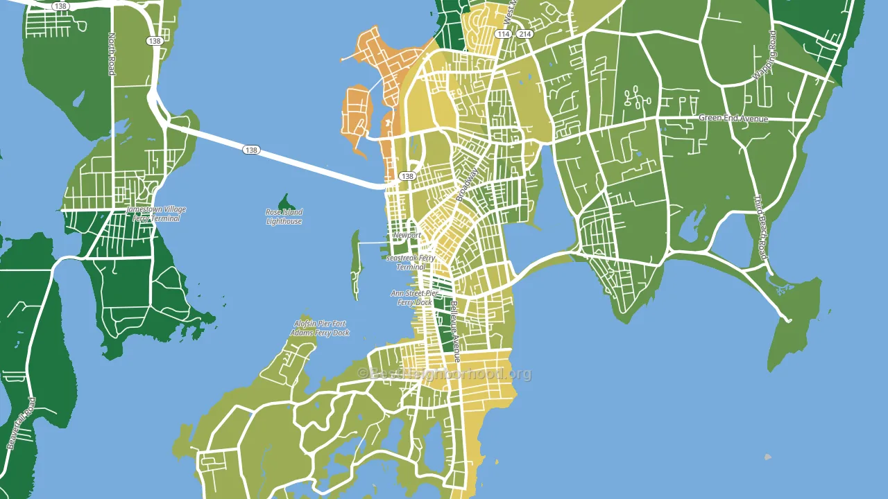 02840, RI block-group voter-turnout map