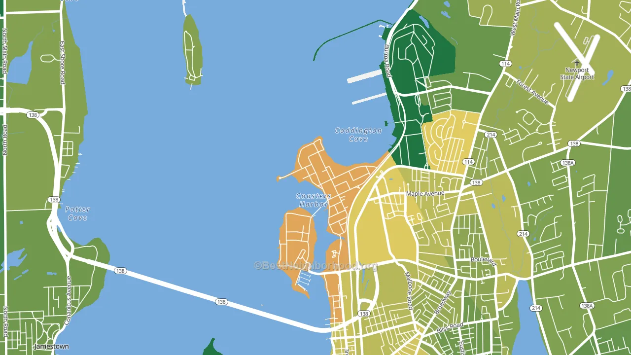 02841, RI block-group voter-turnout map