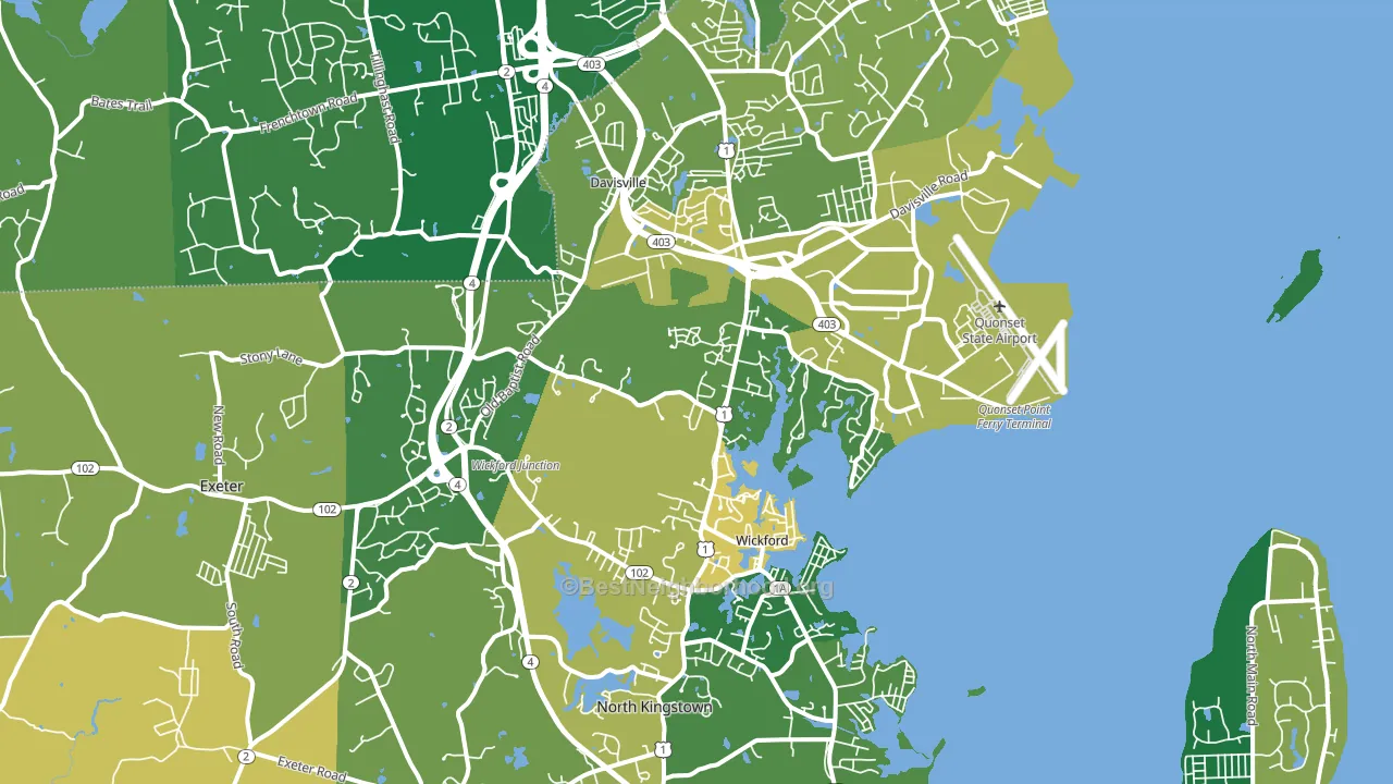 02852, RI block-group voter-turnout map