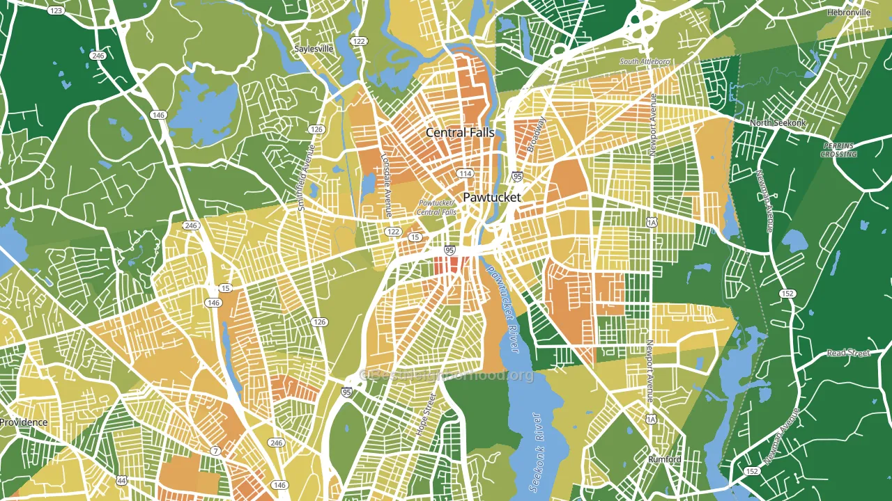 02860, RI block-group voter-turnout map