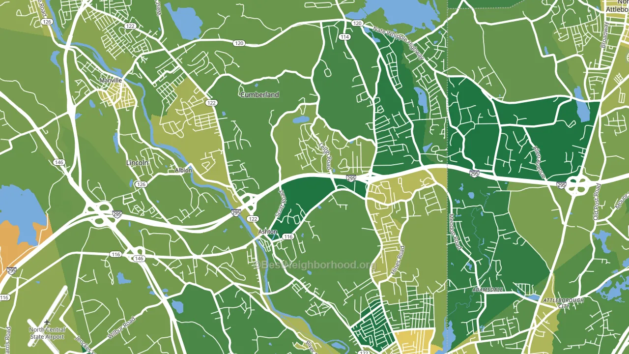 02864, RI block-group voter-turnout map