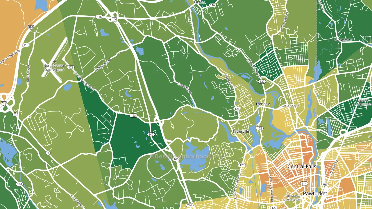 02865, RI block-group voter-turnout map