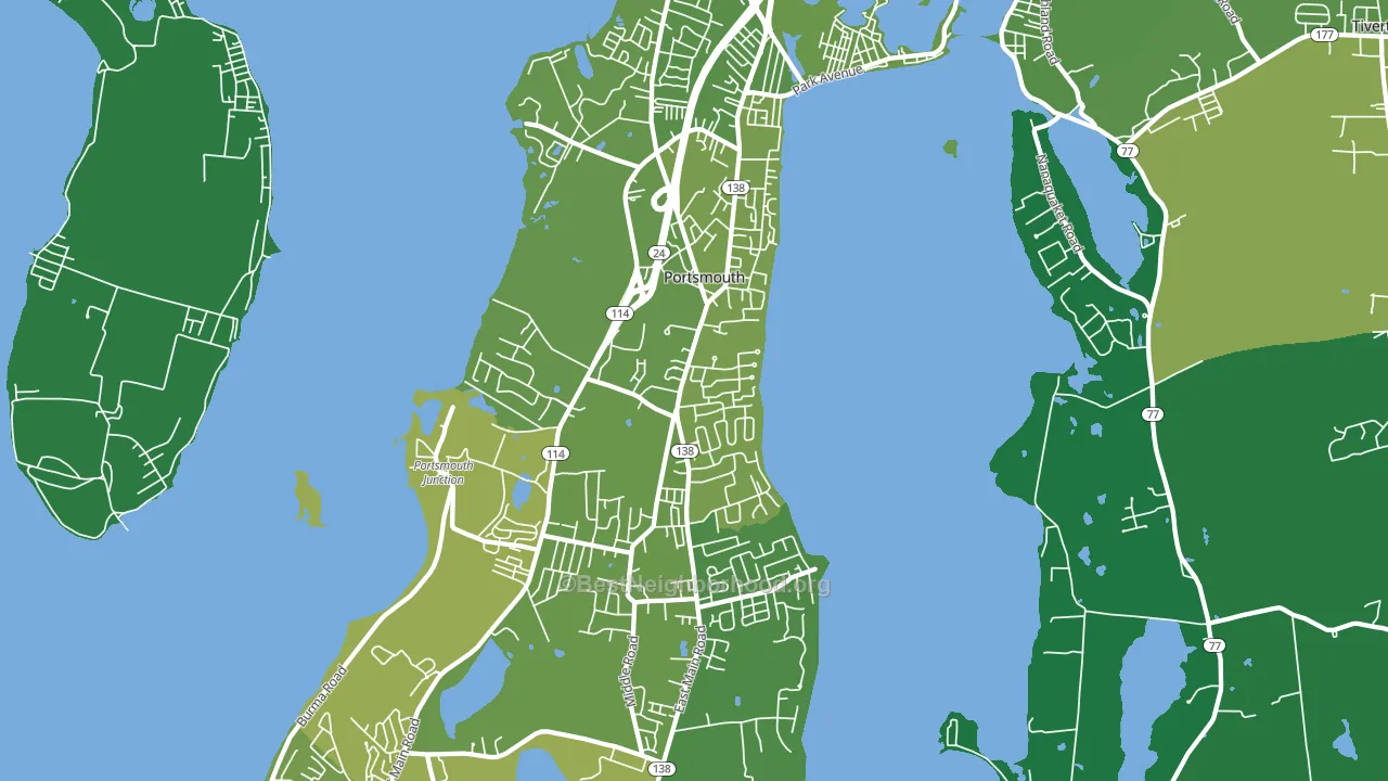 02871, RI block-group voter-turnout map