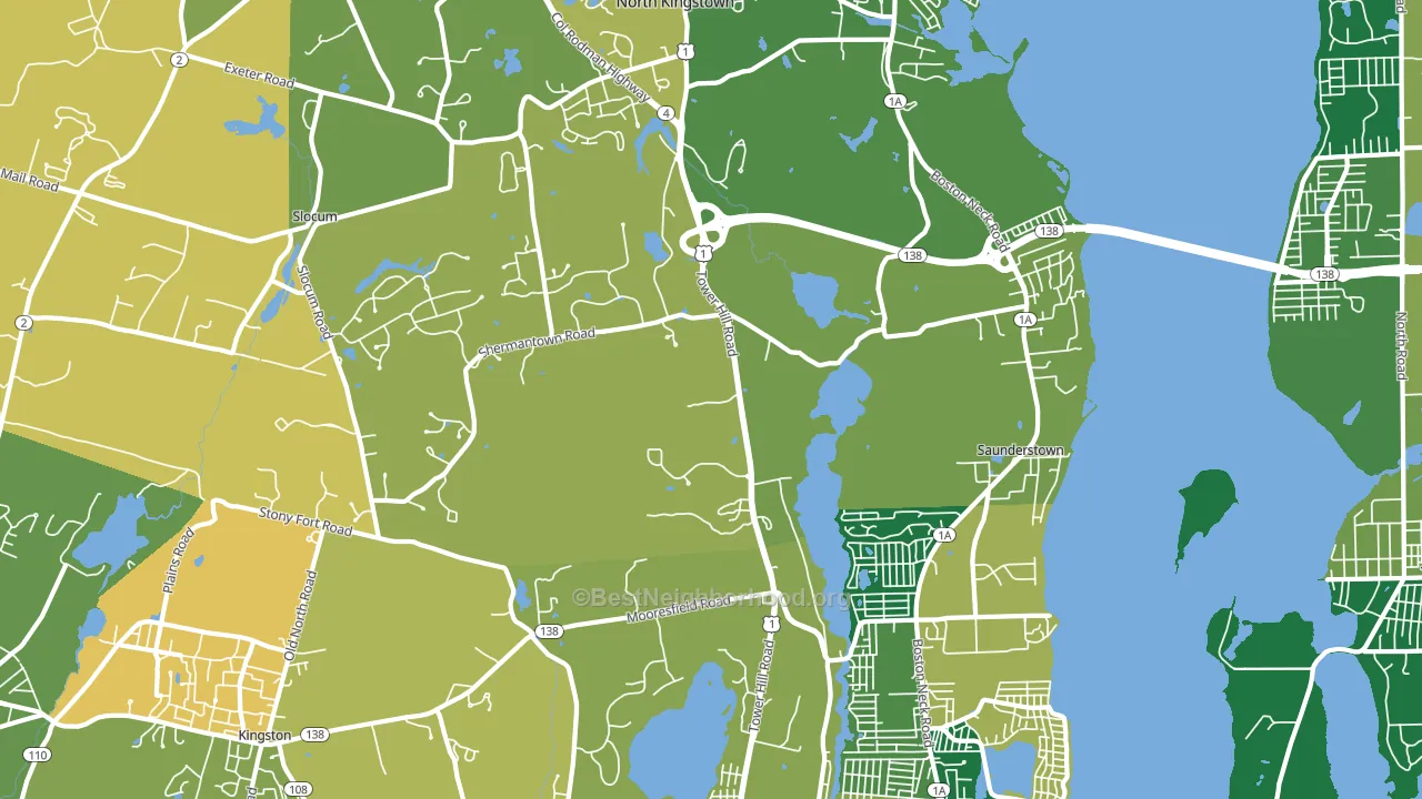 02874, RI block-group voter-turnout map