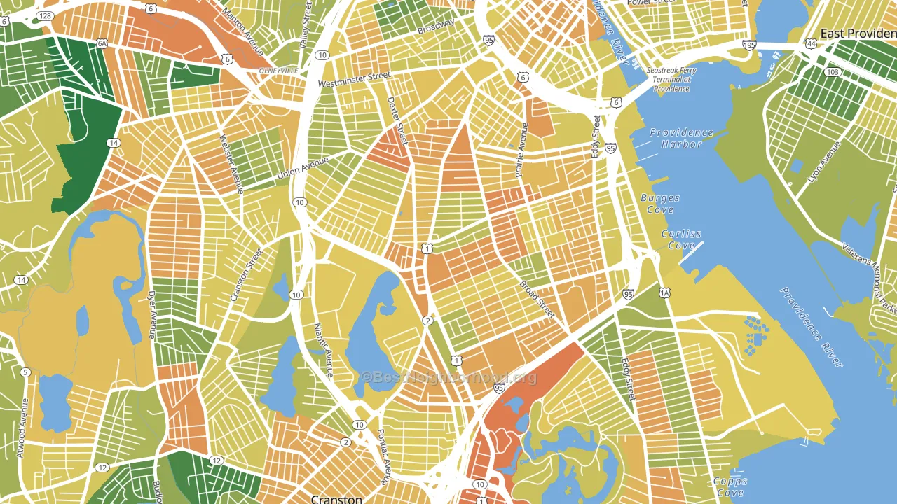 02907, RI block-group voter-turnout map