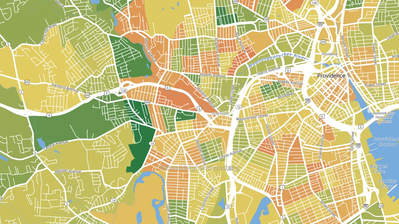 02909, RI block-group voter-turnout map