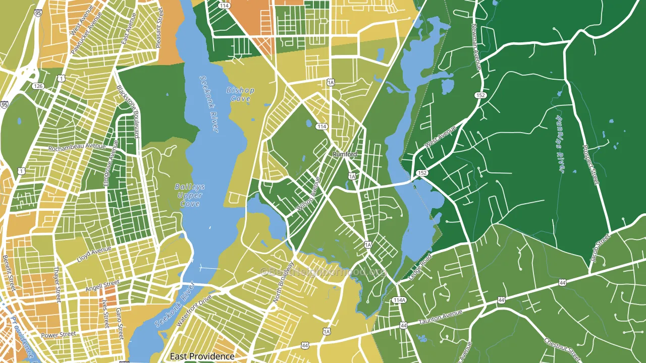 02916, RI block-group voter-turnout map
