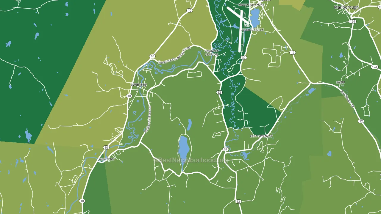 03446, NH block-group voter-turnout map