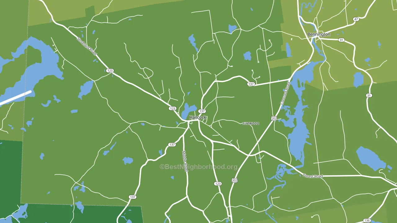 03449, NH block-group voter-turnout map