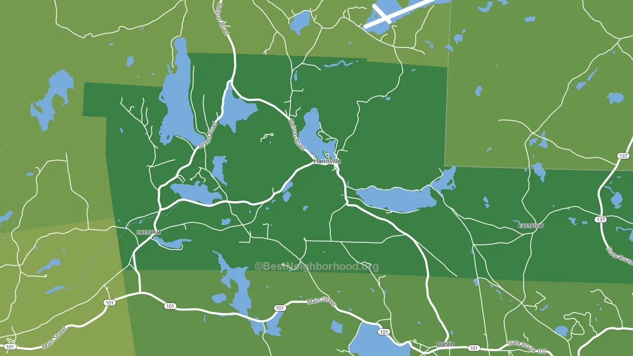 03450, NH block-group voter-turnout map