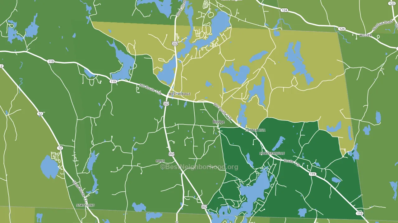 03461, NH block-group voter-turnout map