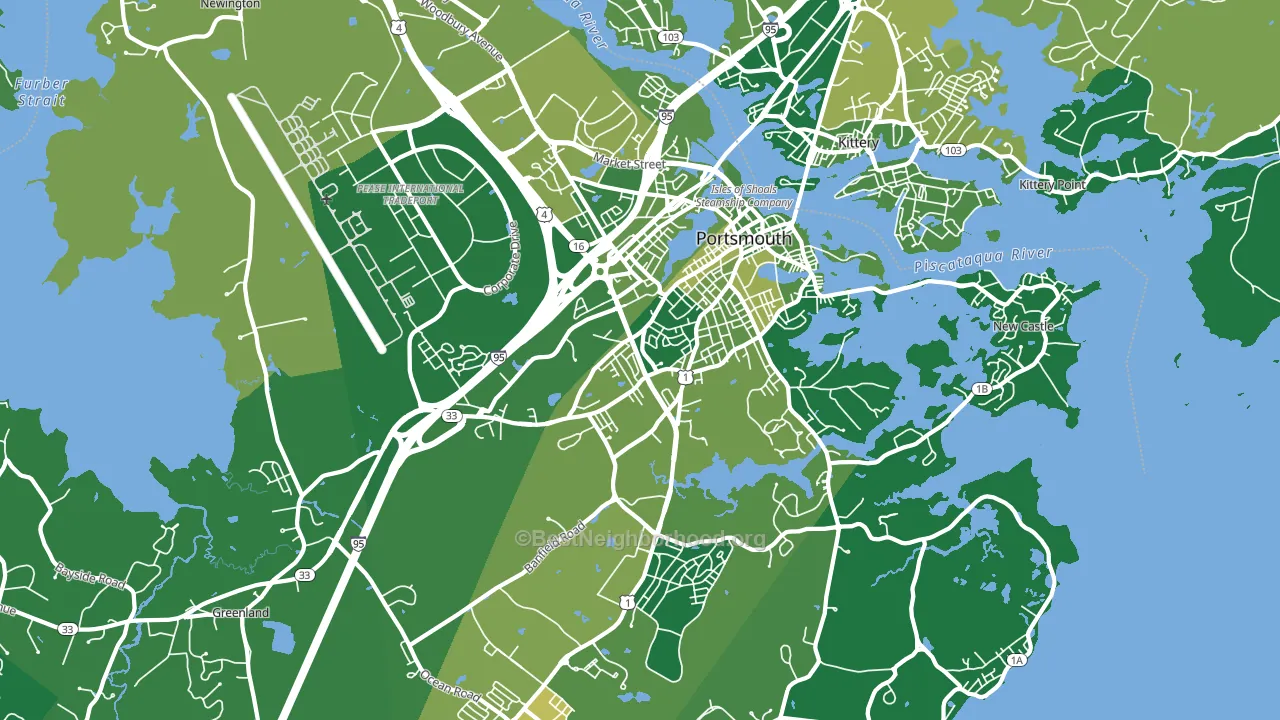03801, NH block-group voter-turnout map