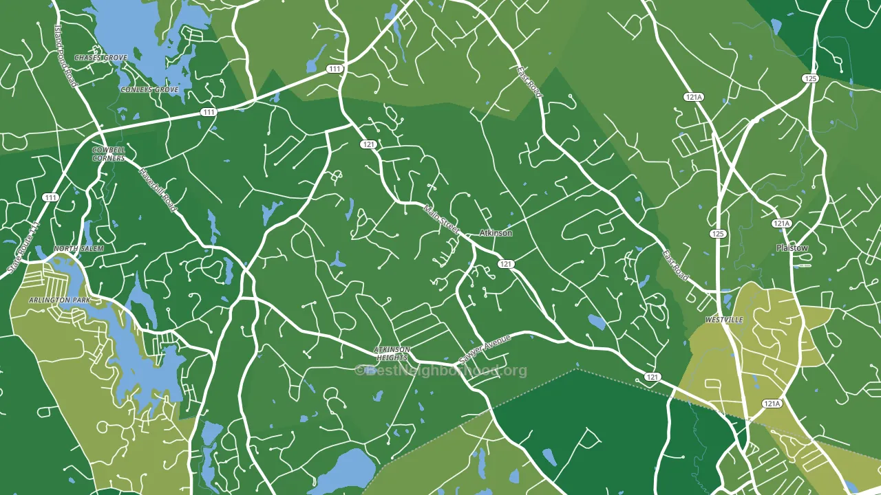 03811, NH block-group voter-turnout map