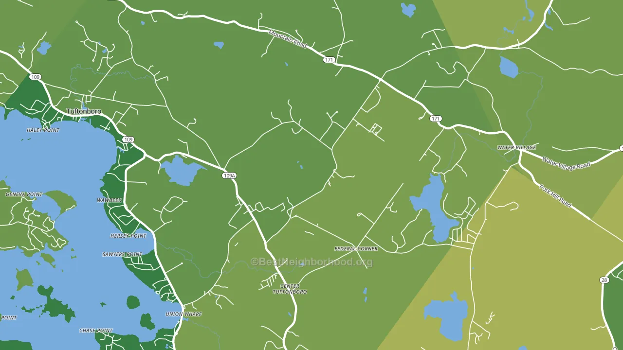 03816, NH block-group voter-turnout map