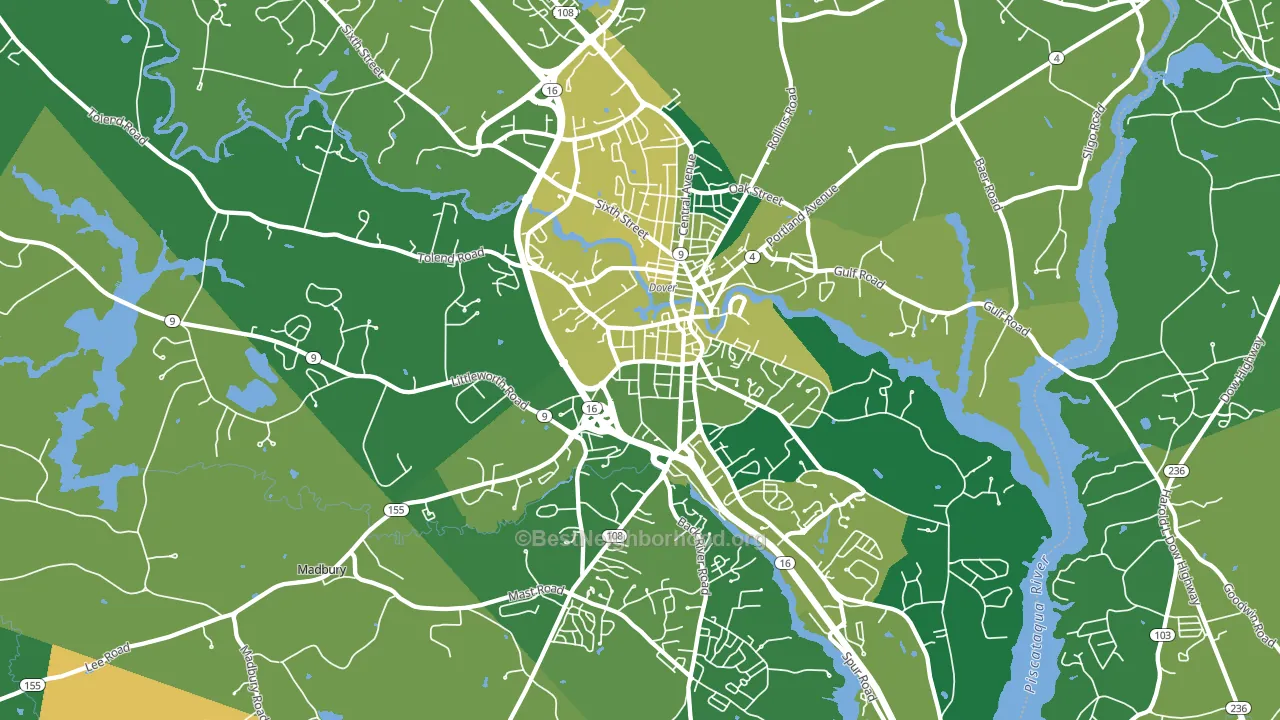 03820, NH block-group voter-turnout map