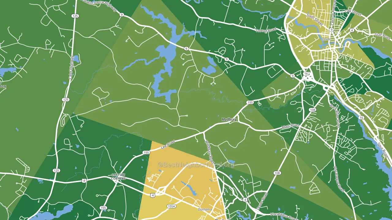 03823, NH block-group voter-turnout map