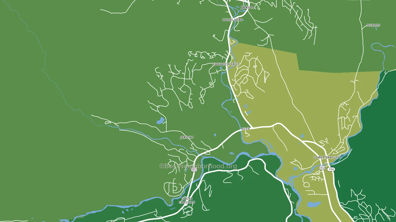 03838, NH block-group voter-turnout map
