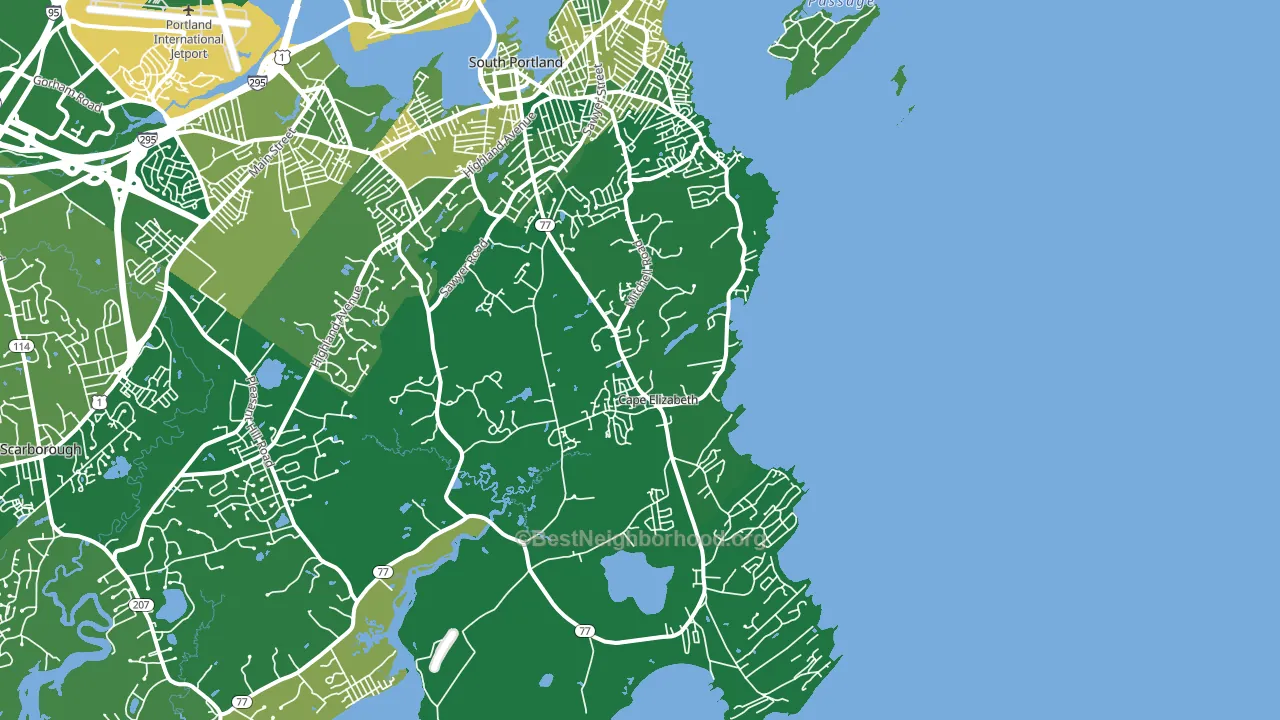 04107, ME block-group voter-turnout map