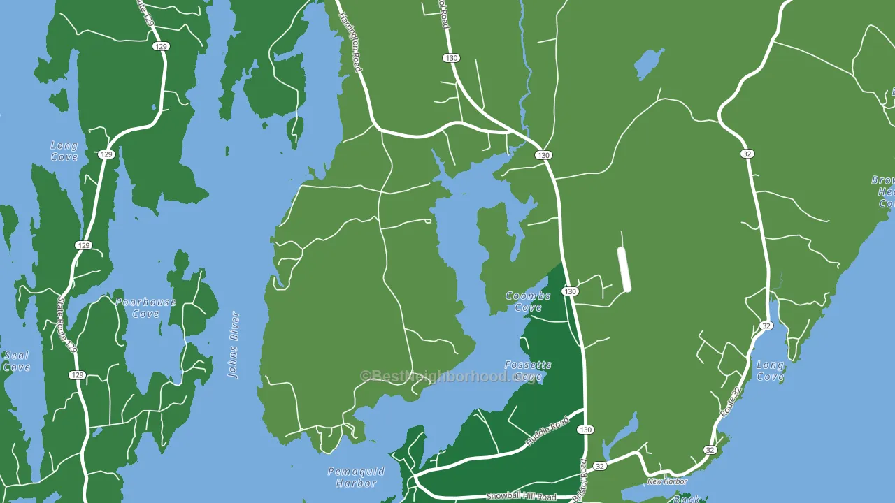 04558, ME block-group voter-turnout map