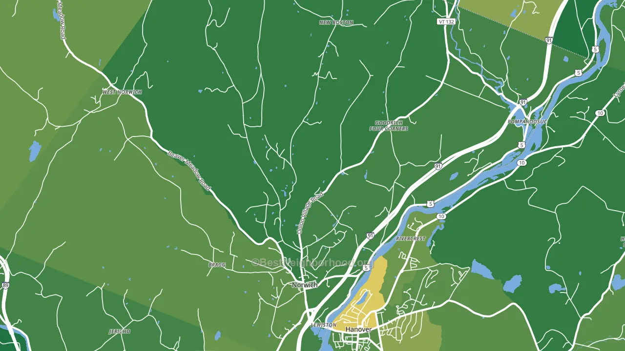 05055, VT block-group voter-turnout map