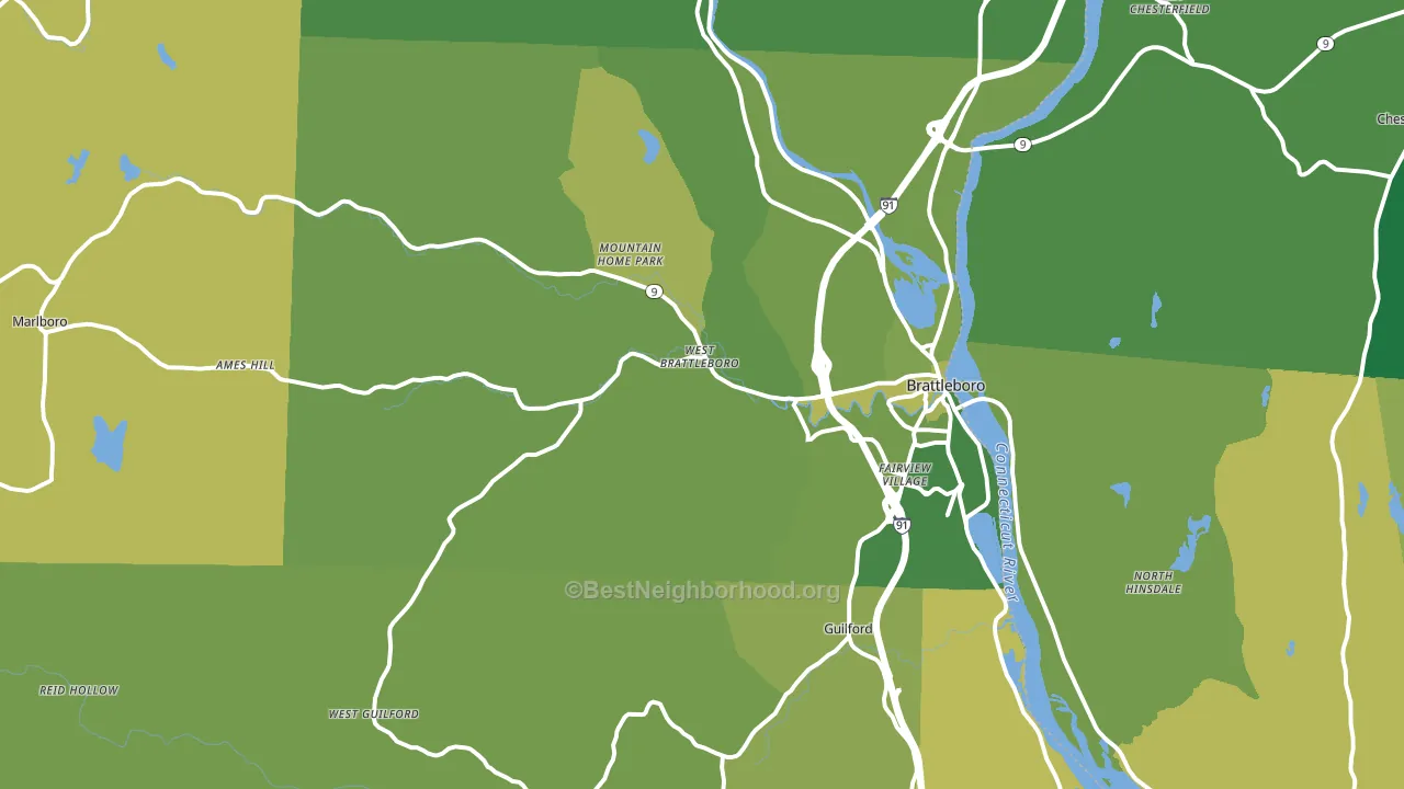 05301, VT block-group voter-turnout map