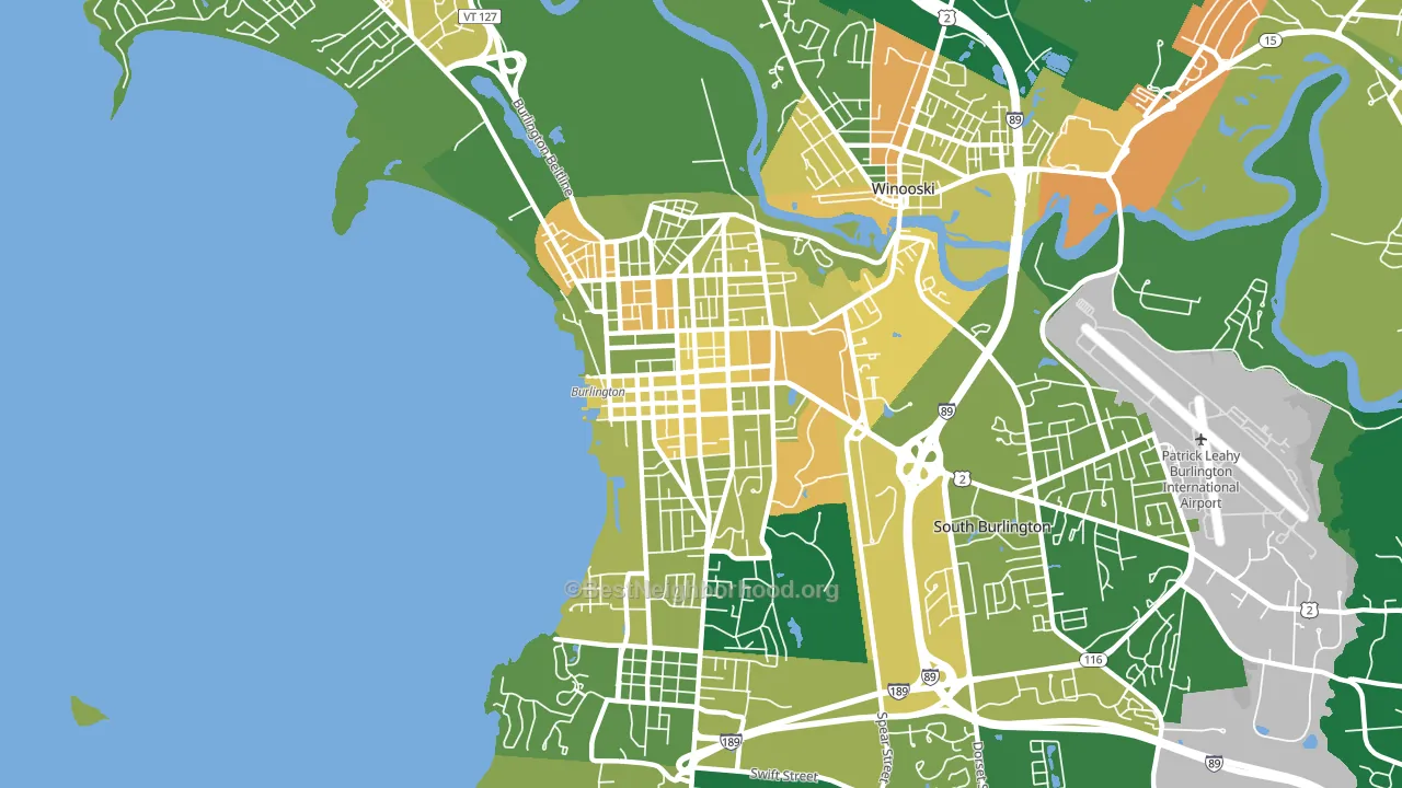 05401, VT block-group voter-turnout map
