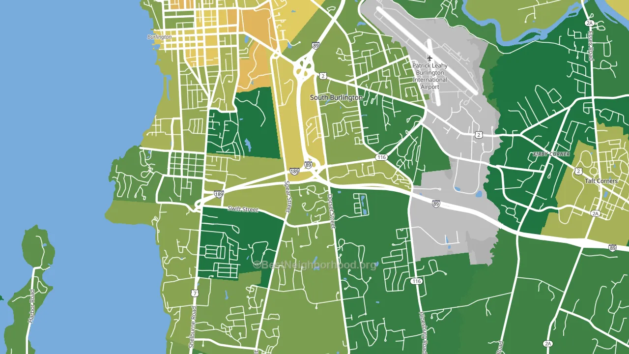 05403, VT block-group voter-turnout map