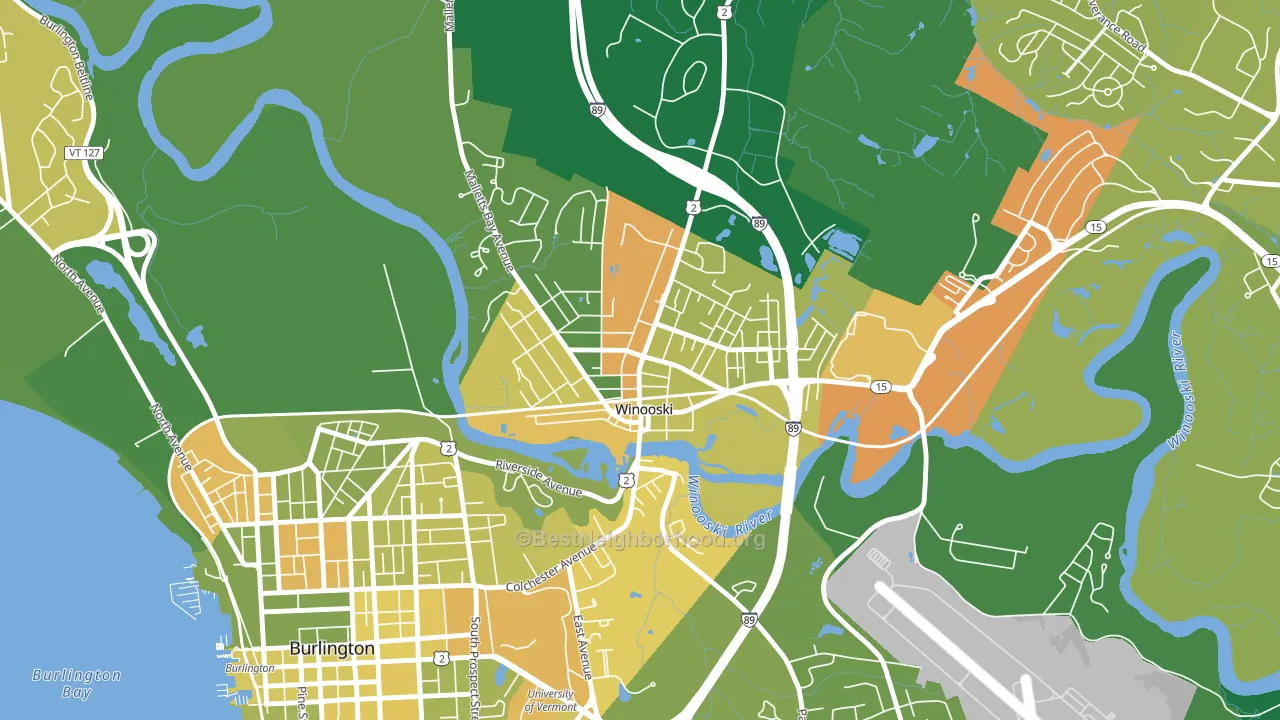 05404, VT block-group voter-turnout map