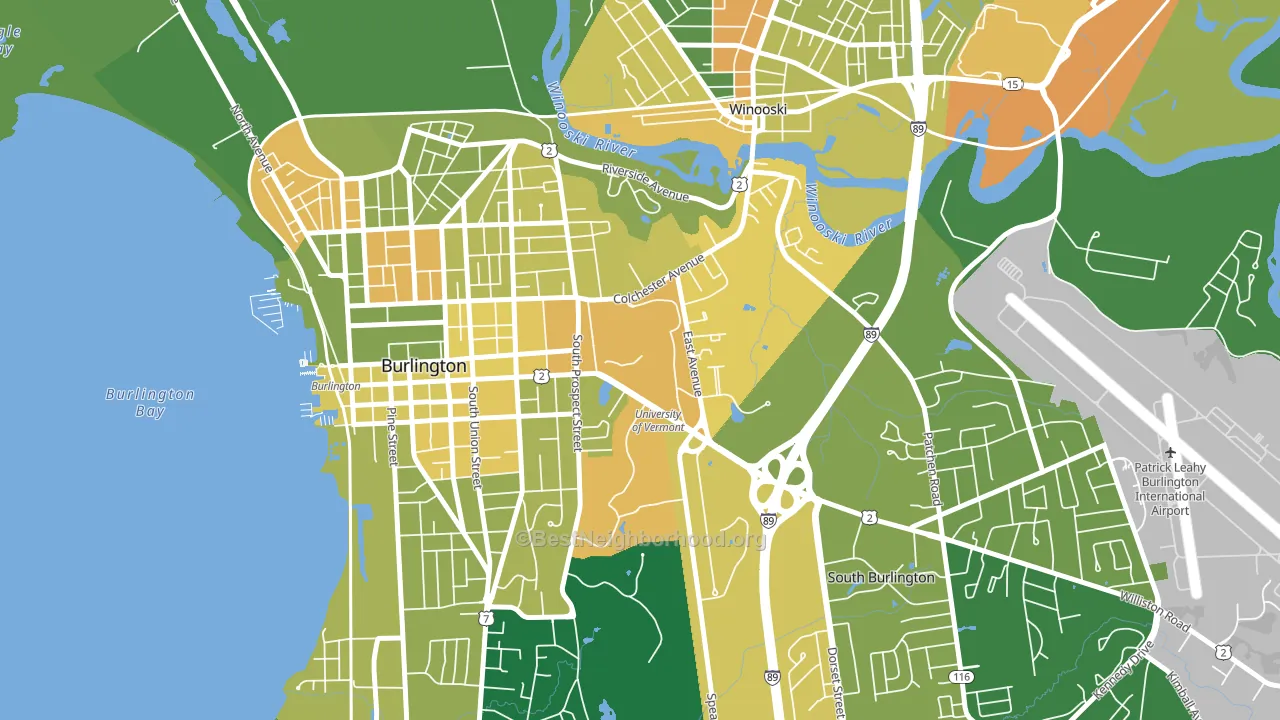 05405, VT block-group voter-turnout map