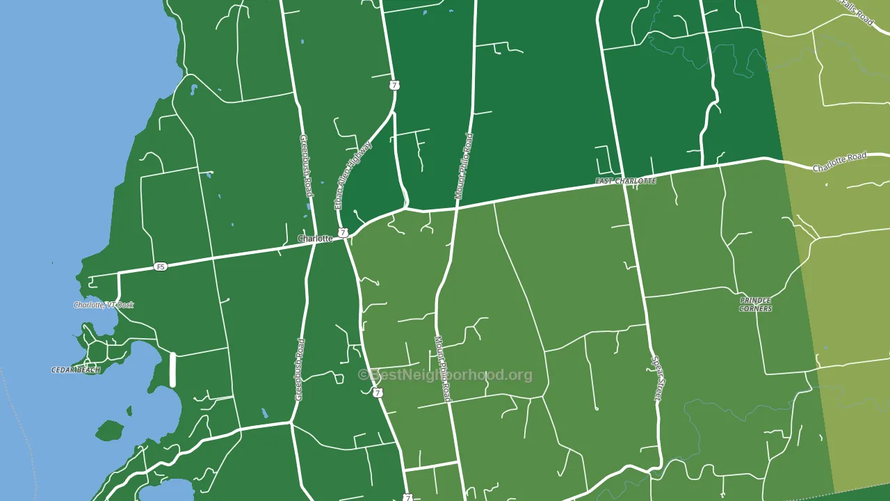 05445, VT block-group voter-turnout map