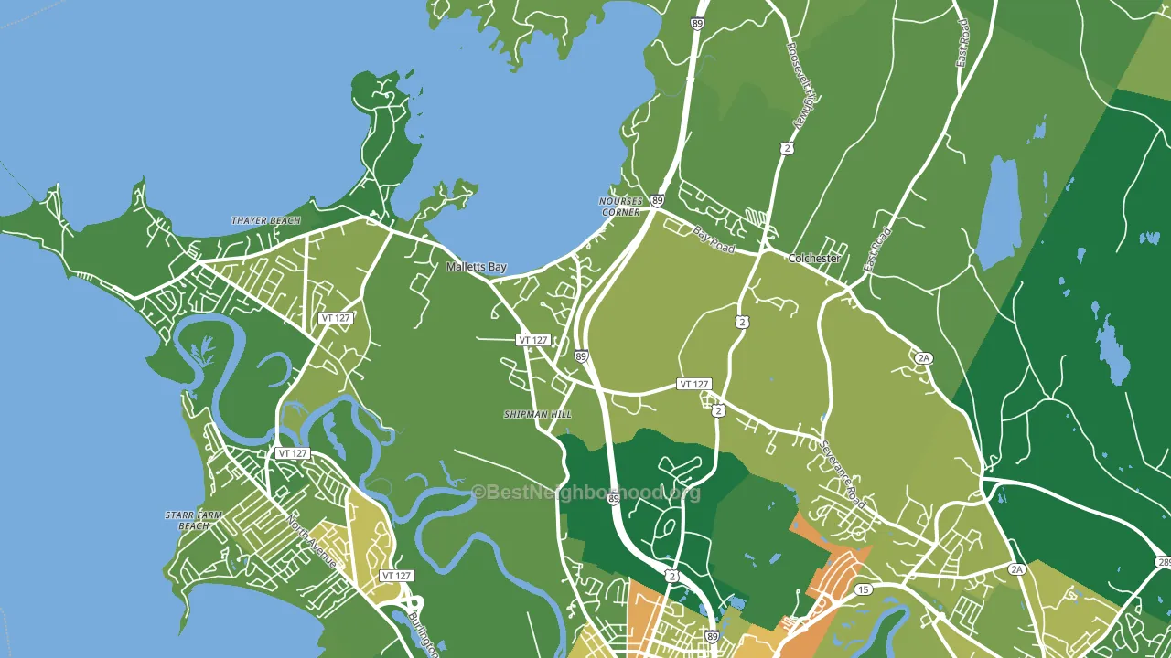 05446, VT block-group voter-turnout map