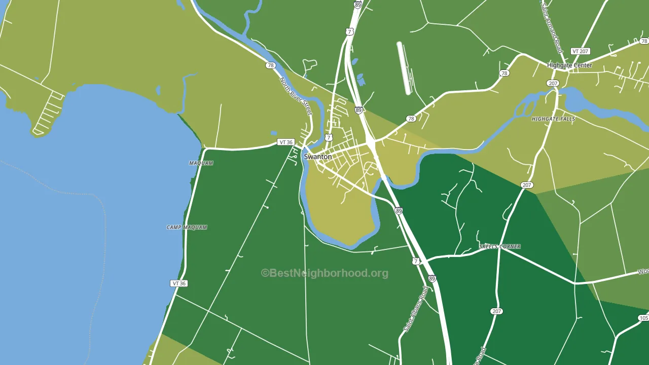 05488, VT block-group voter-turnout map