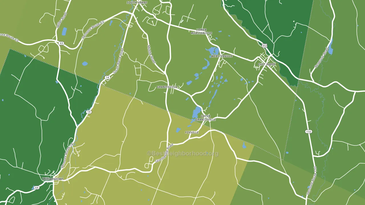 05654, VT block-group voter-turnout map