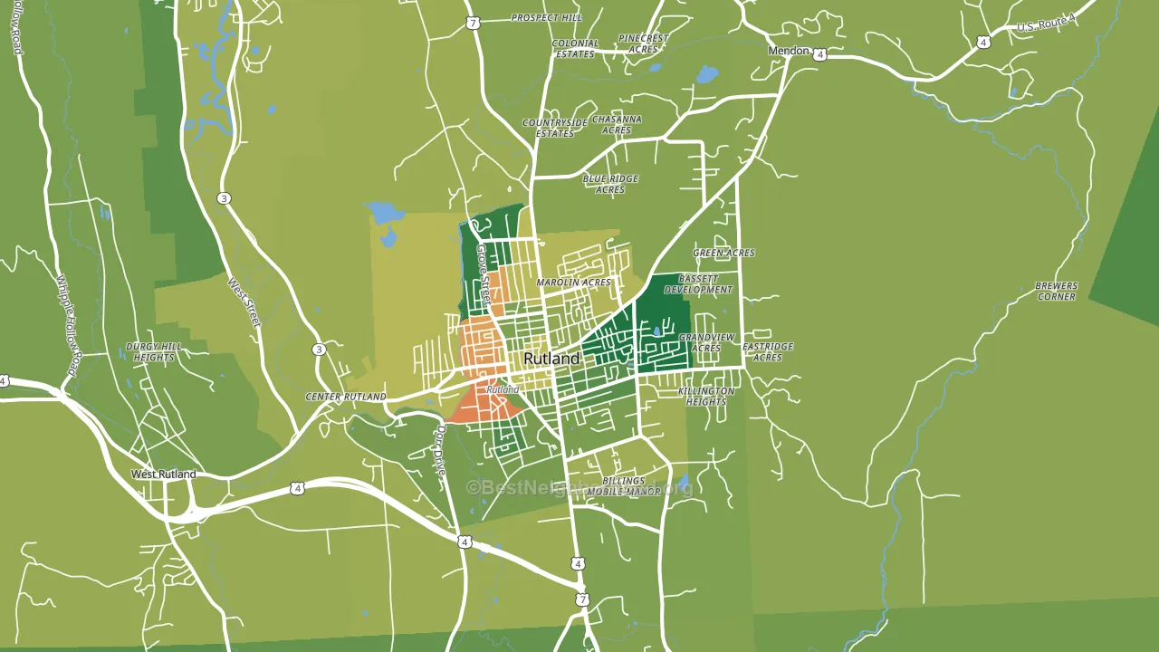 05701, VT block-group voter-turnout map