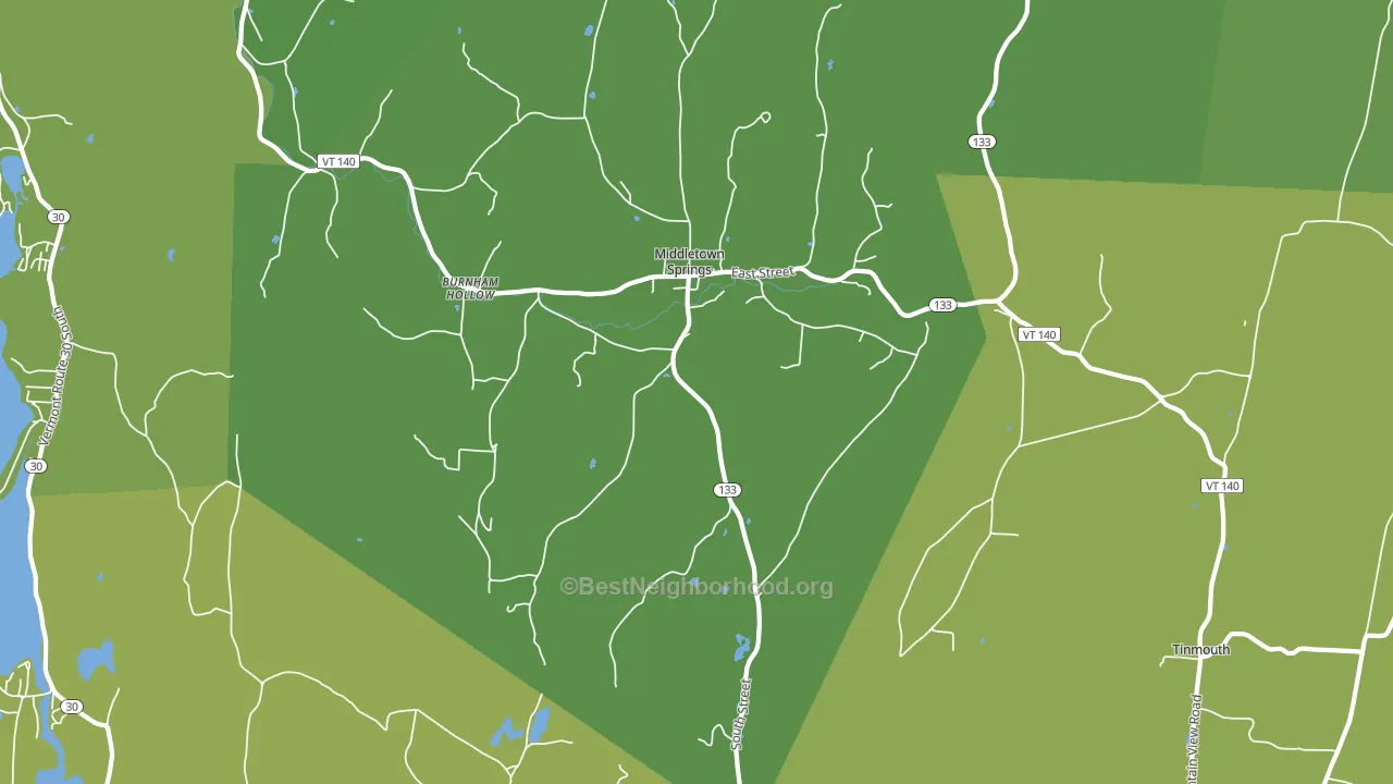 05757, VT block-group voter-turnout map