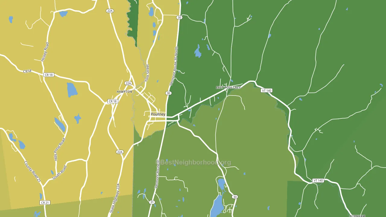 05764, VT block-group voter-turnout map
