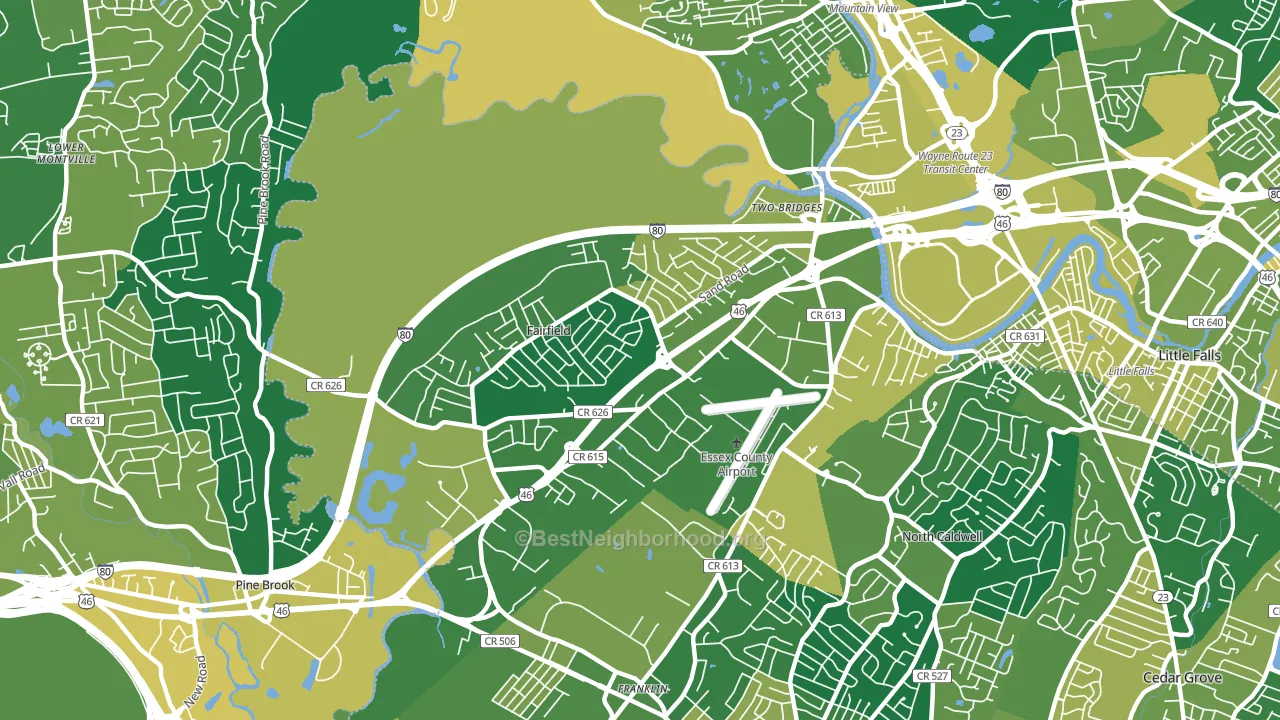 07004, NJ block-group voter-turnout map