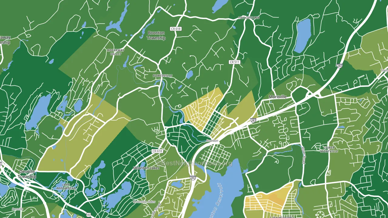 07005, NJ block-group voter-turnout map