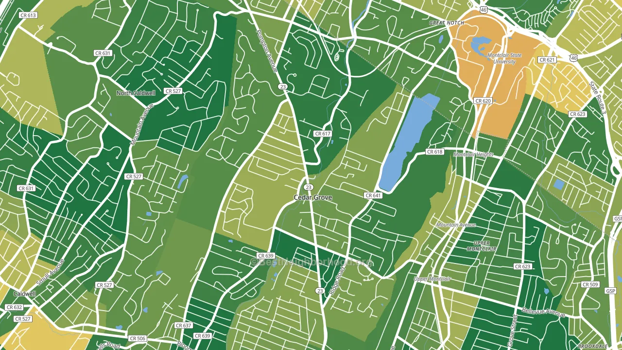 07009, NJ block-group voter-turnout map
