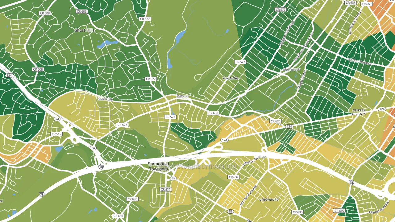 07041, NJ block-group voter-turnout map