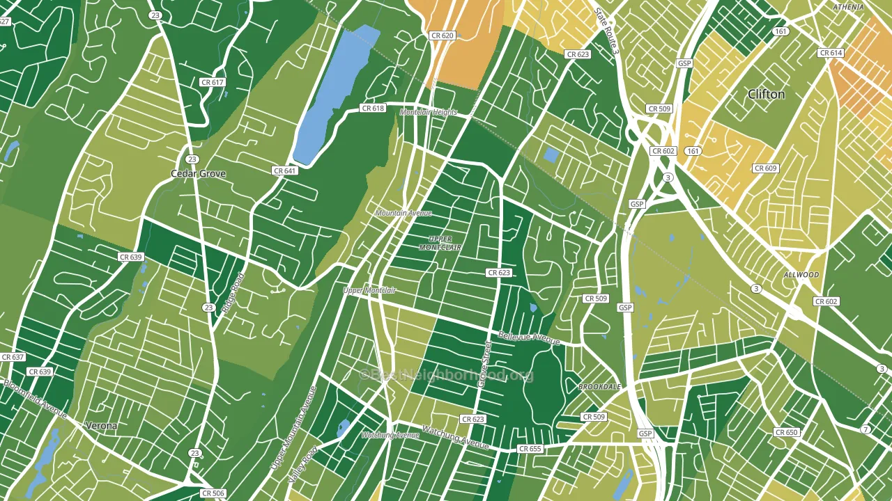07043, NJ block-group voter-turnout map