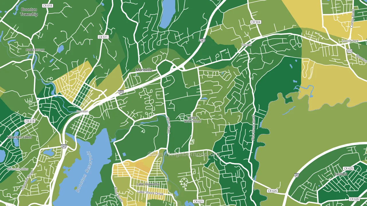07045, NJ block-group voter-turnout map