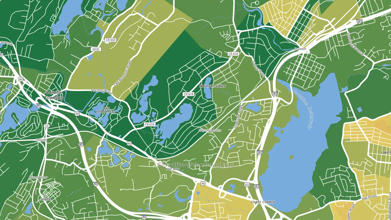 07046, NJ block-group voter-turnout map