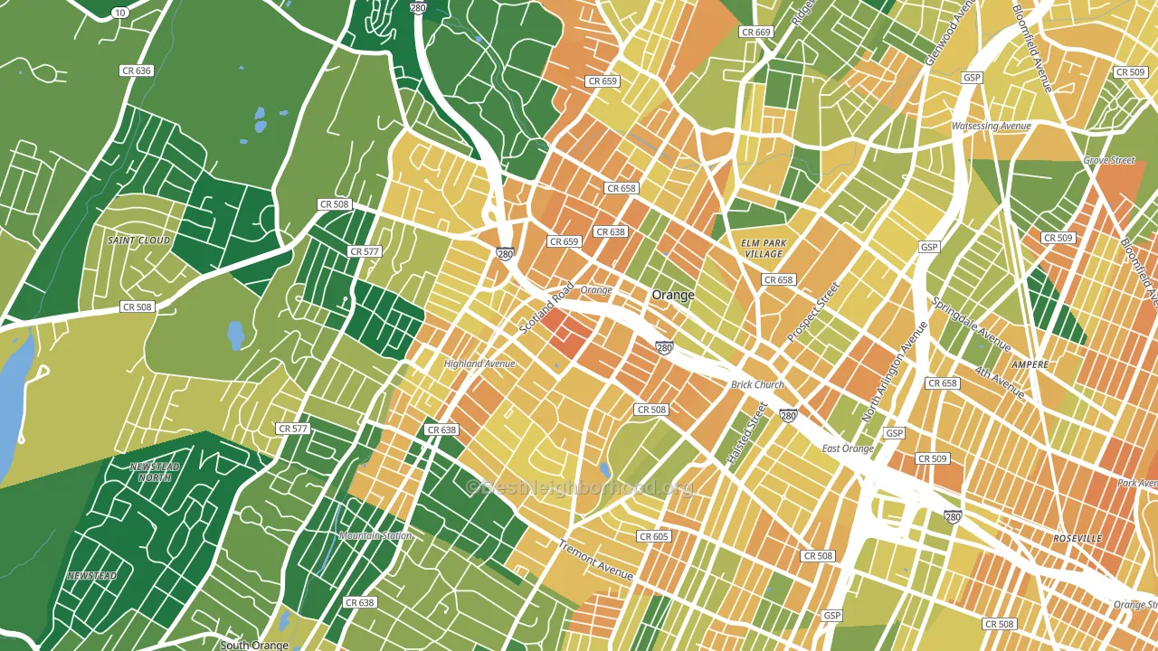 07050, NJ block-group voter-turnout map