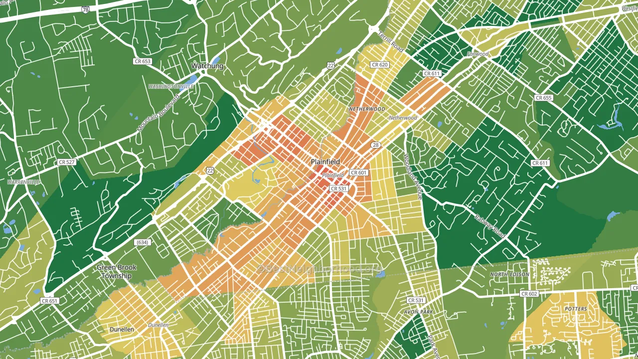 07060, NJ block-group voter-turnout map