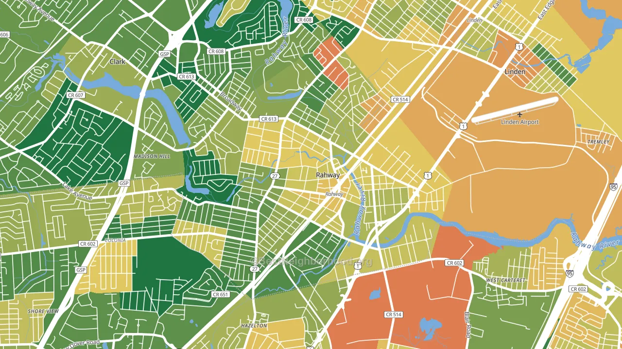 07065, NJ block-group voter-turnout map