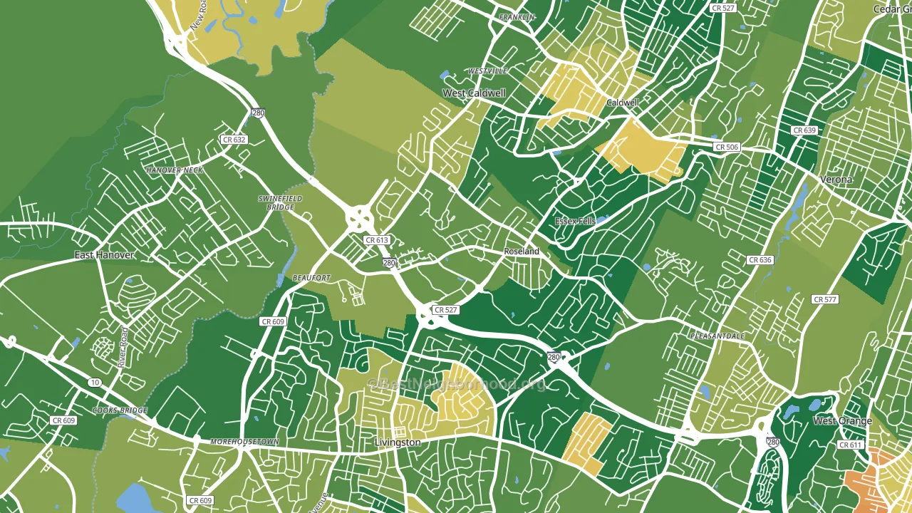 07068, NJ block-group voter-turnout map