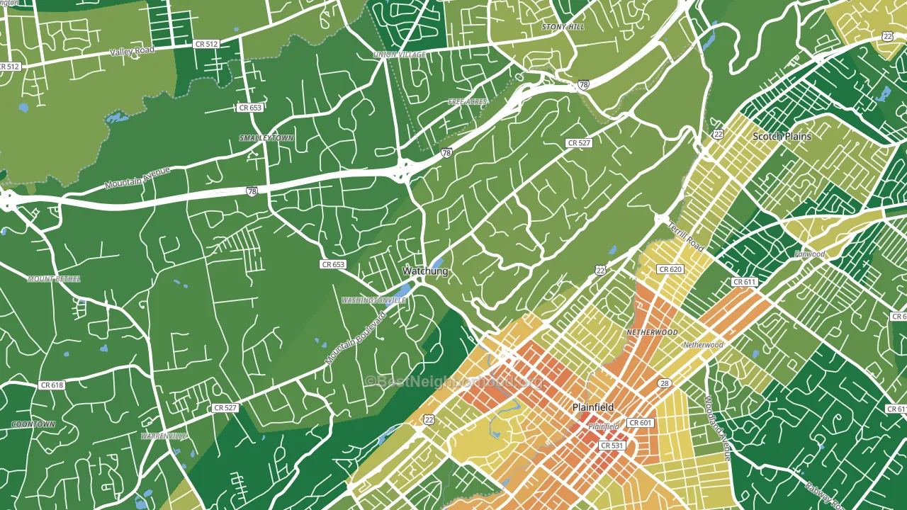 07069, NJ block-group voter-turnout map
