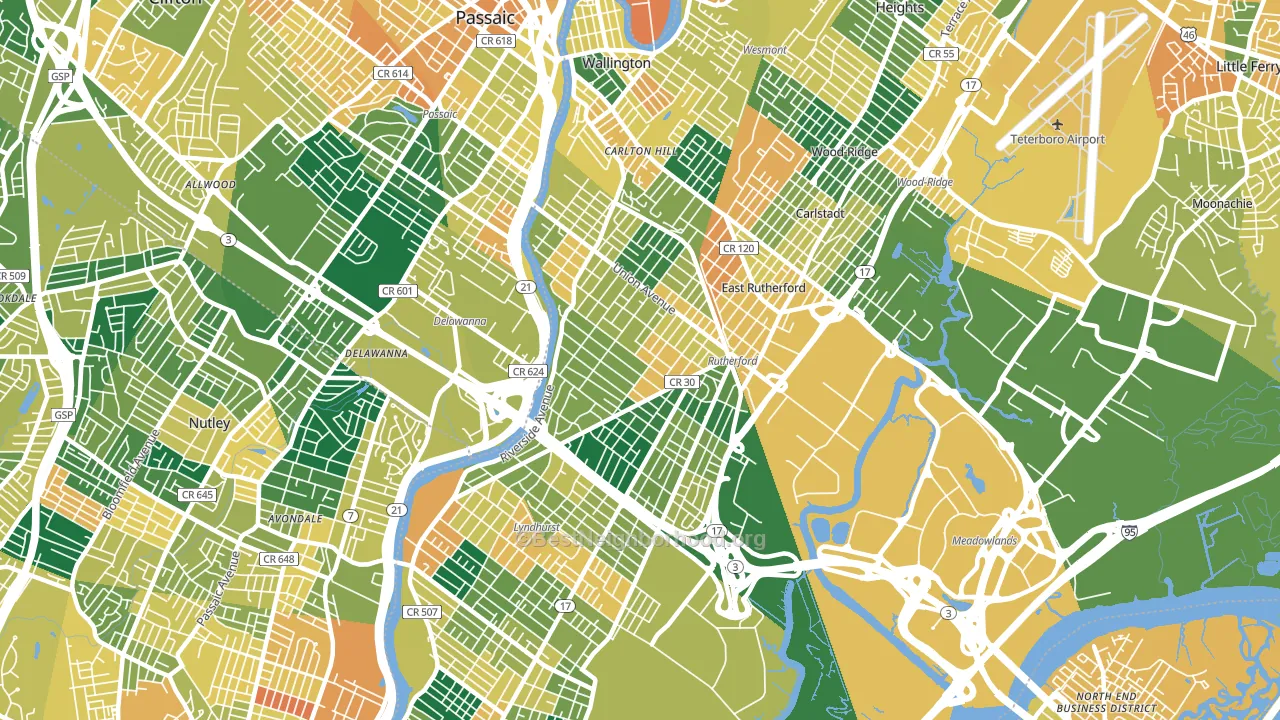 07070, NJ block-group voter-turnout map